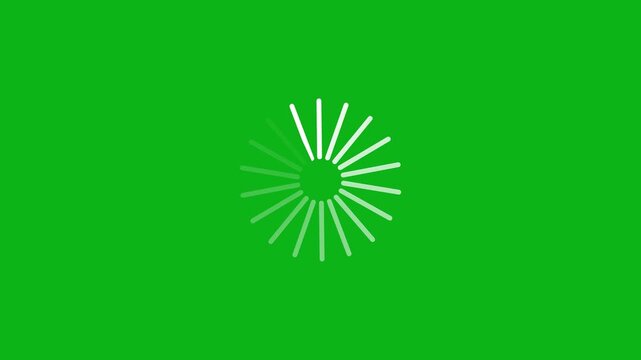 Green screen background loading circle animation 