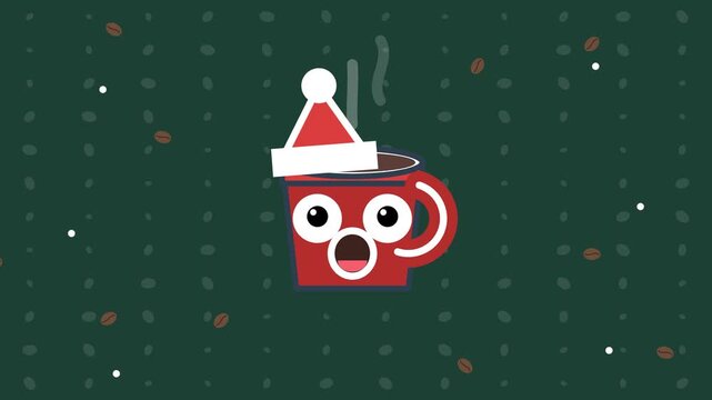 Playful creature peering from under a cone hat, cute minimalist animation vector