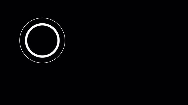 2D Animated Circle Tap Icon with Ripple Effect. white minimalist tap gesture animation. Transparent background. 4K Video
