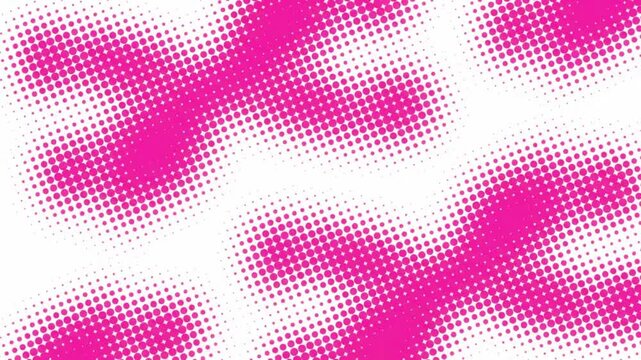 Pink Halftone Dots Pulsing Motion Background,  Seamless Loop Animated Comic Pop Art Texture 4K