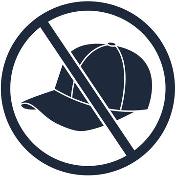 Slate Navy No Hats Prohibited Warning Icon for Safety Signs, Dress Codes and Restricted Areas PNG Vector