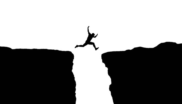 cliff jump silhouette