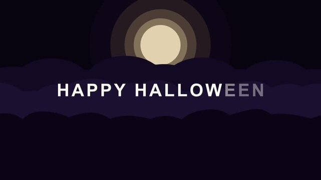 Happy Halloween pixel art animation moon cloud night horror footage