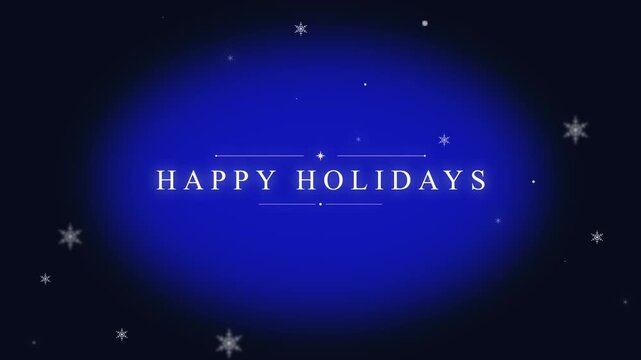 happy holidays pixel art loop with snow falling animation