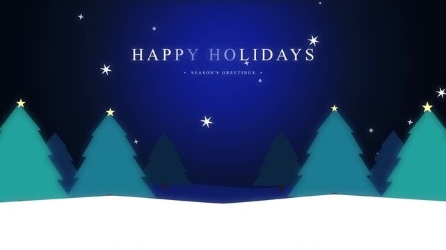 Pixel christmas tree winter snow animation loop background holidays