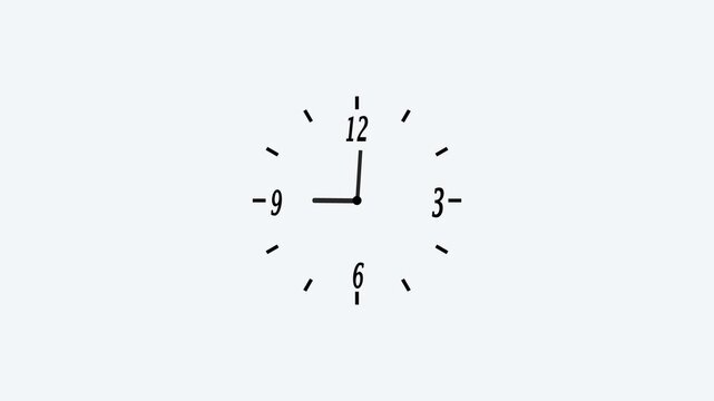 Minimalist clock icon with black hands and numbers