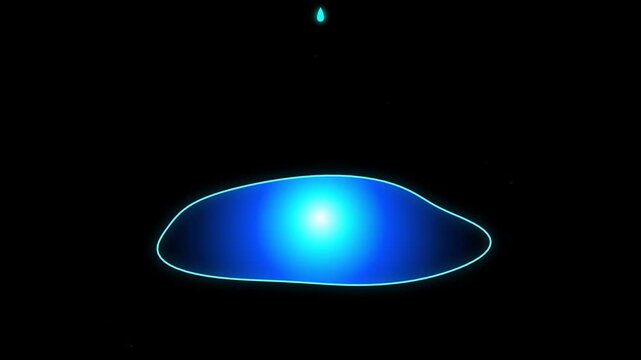 Abstract glowing blue oval shape with concentric light ring effect