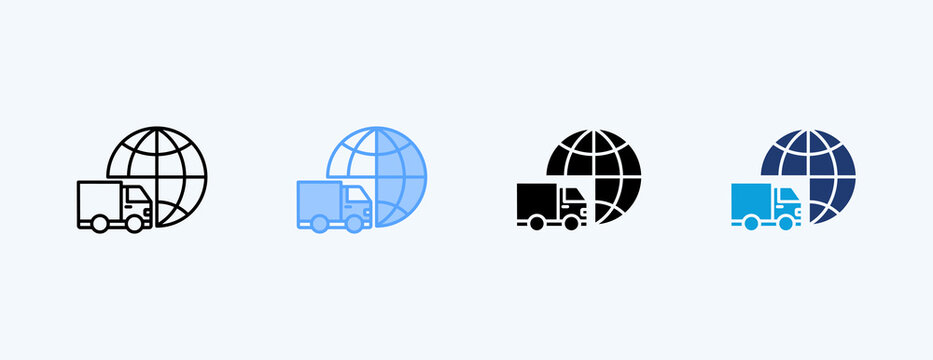 Global Logistics Multiple Icon Illustration Vector