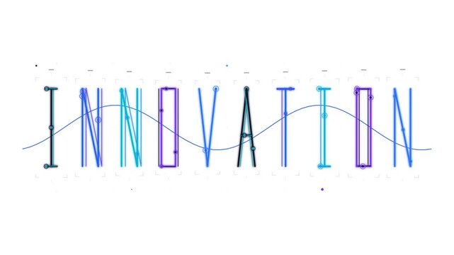 Innovation Futuristic Typography Text Animation with Geometric Letter Transitions on White Background 4K 60 FPS Motion Graphics