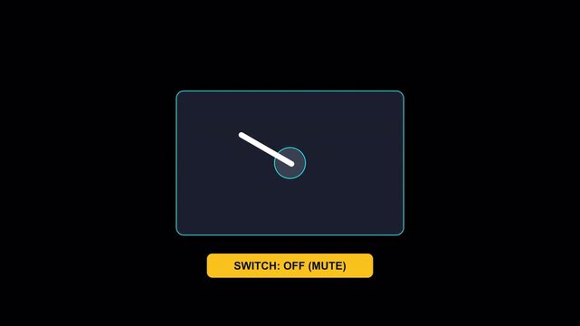 Industrial Mechanical Toggle Lever Switch Snapping Audio Volume Steps Animation 10 Seconds Loop in 4K UHD