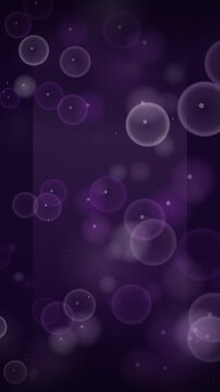 Abstract background with soft glowing purple bubbles and bokeh effects.