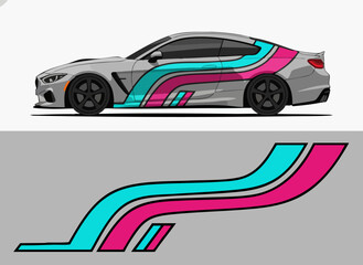 Fototapeta premium sleek sports car racing stripe design