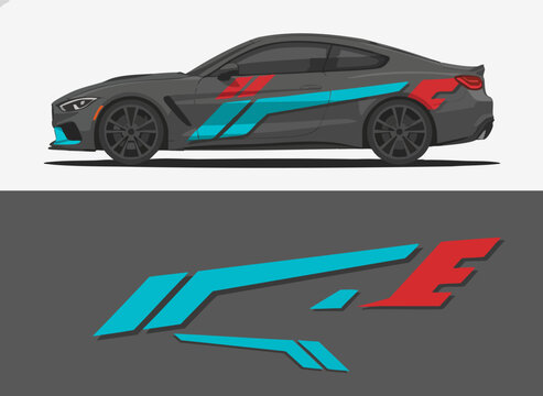 stylized high performance sports car illustration