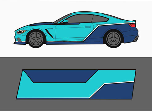 sleek sports car side profile illustration