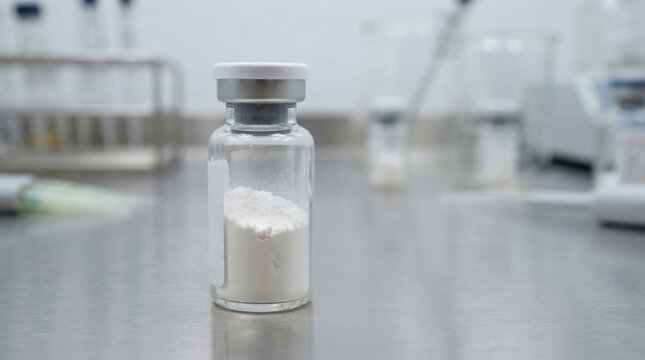 Antimicrobial resistance testing with powdered medicine in sterile vial supports pharmaceutical laboratory research and quality control