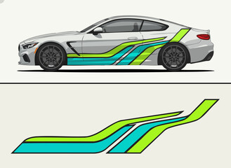 Fototapeta premium sleek sports car racing stripes illustration