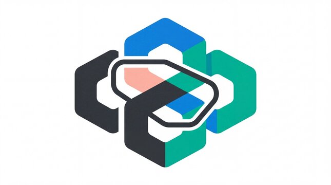 Jalur transportasi vektor desain logo geometris abstrak