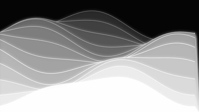 Abstract silky white flowing wave layers rippling softly across a bright background, seamless motion loop.