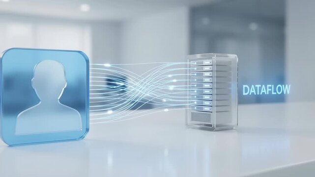 Personalized artificial intelligence medicine dataflow connecting patient profile securely with healthcare server for innovative digital medical care