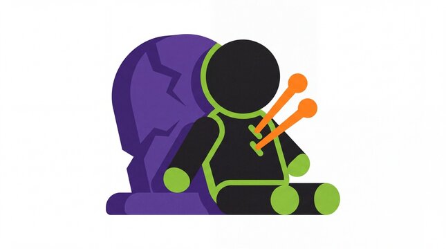 Halloween voodoo doll and tombstone vektor illustration