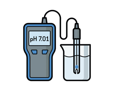 Color pH meter for measuring acidity and alkalinity in liquid science