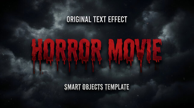 Horror Text Effect Mockup With Generative