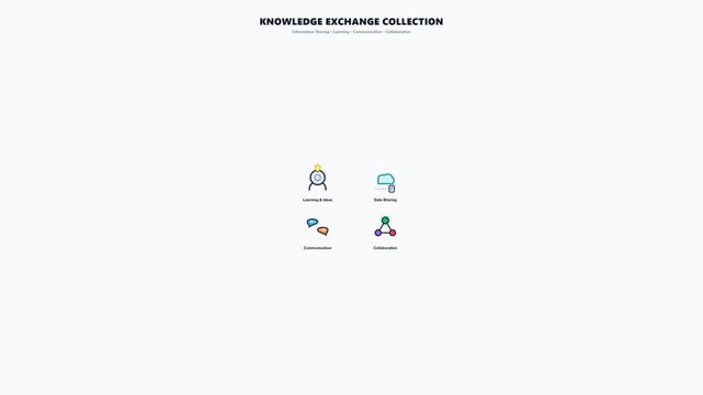 Knowledge Exchange Icon Collection With Information Sharing Learning Communication Education Collaboration Vector Graphics