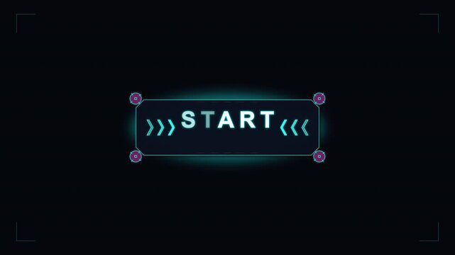 start button neon glow animation ui element
