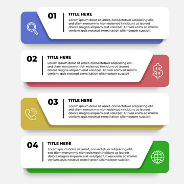 Modern 4 Steps Business Infographic Banner Template Vector Design with Icons and Numbers