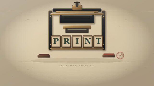 Creative process of crafting printing and storytelling with letterpress blocks in a vintage style for educational and artistic projects