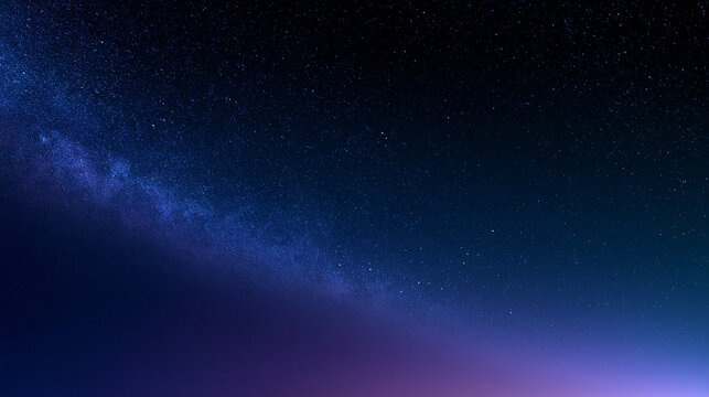Blue and purple starry night sky galaxy space background   