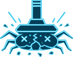 Obraz premium Cracked Robot Spider with X Eyes and Tower Top