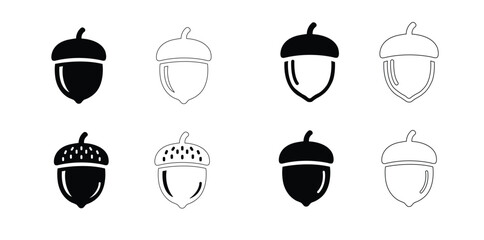 Set of Acorn icon © Vector
