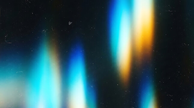 Colorful glowing light beams in dark space illustration