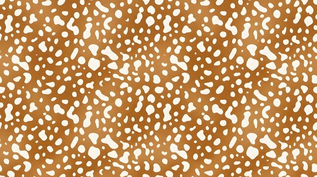 seamless deer fur texture pattern with white spots on brown background for wildlife and animal skin designs