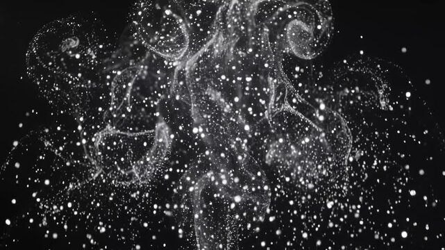 White water splash exploding upward against a solid black background