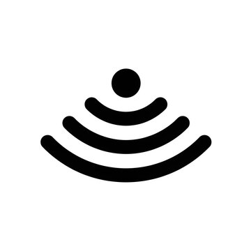 Sound wave icon on a white background representing audio frequency and vibration technology