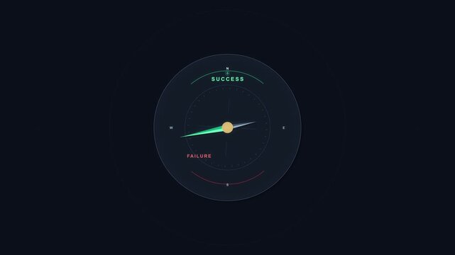 Digital compass navigation loop motion graphic displaying direction