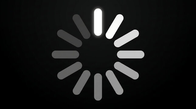 Circular loading spinner icon isolated on a transparent background