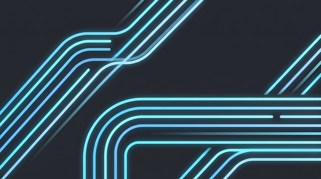 Minimalist Neon Cyan Parallel Lines Tech Vector Background