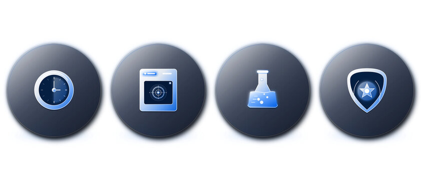 Clinical Laboratory Diagnostics Microscope DNA Icons in 3D Glass.
