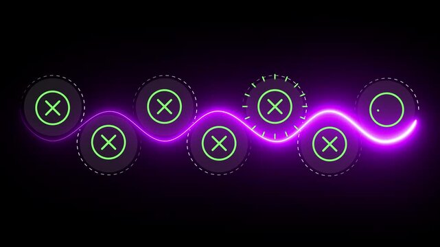 Project feasibility concept. Tick and cross signs. Do and don't or like and unlike with positive and negative sign. Animation of approve and disapprove symbols. 
