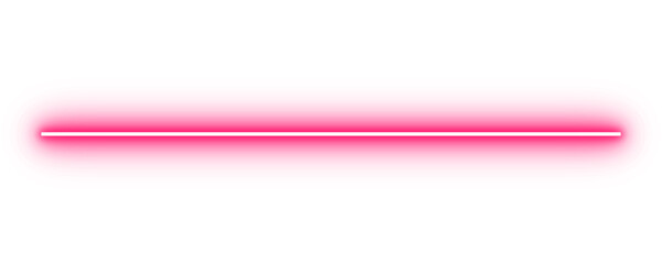 Pink neon rounded horizontal light bar with glowing edges, isolated PNG with transparent background for modern digital design and banners © PNG Craft