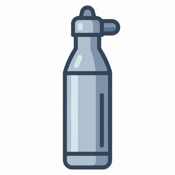 Reusable Water Bottle with Sports Cap in Simple Duotone Style