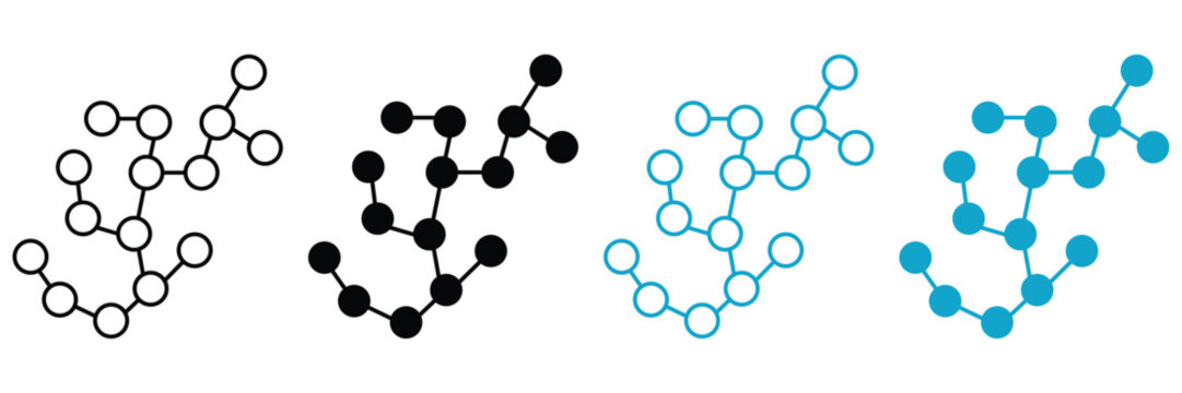Chemical Molecule Structure Icon Set for Science, Biotechnology and Pharmaceutical
 Research Vector