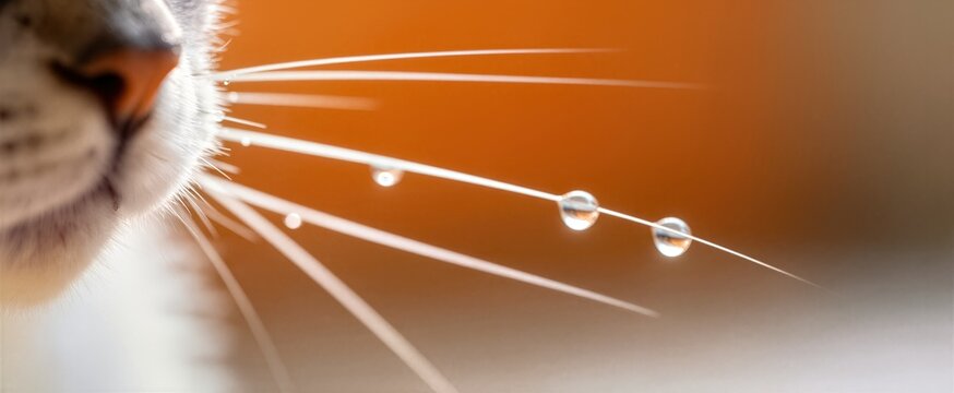 Captures Close Of Cats Eye With Shallow Depth Field Blurs Background Foreground Drawing Attention To Droplets Water Partially Focus On