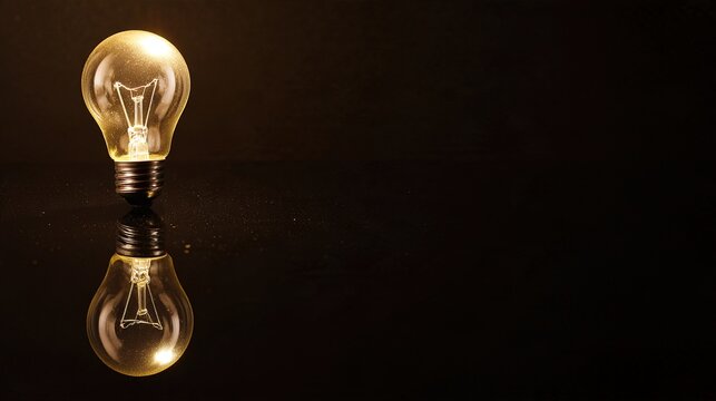 enlightenment. Abstract glowing lightbulb symbolizing creativity and innovation in a dark, atmospheric setting. product launch decks.