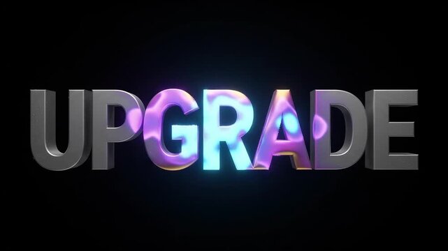 Anodized Titanium Color Shift Text Effect Upgrade on Black Background
