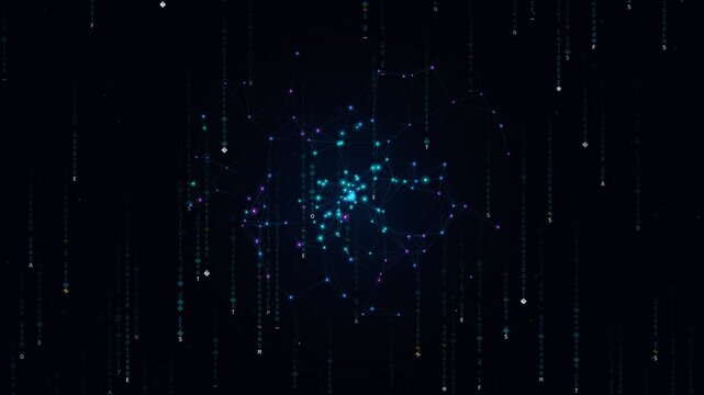 Futuristic AI Neural Sphere 4K Seamless Loop Background