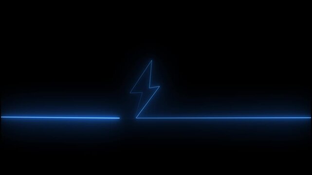 Up arrow line continuous drawing art banner background design Neon line. Abstract neon up arrow animation and black background